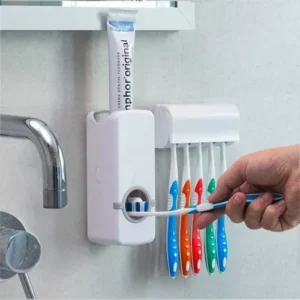 Automatic Toothpaste Dispenser with Toothbrush Holder