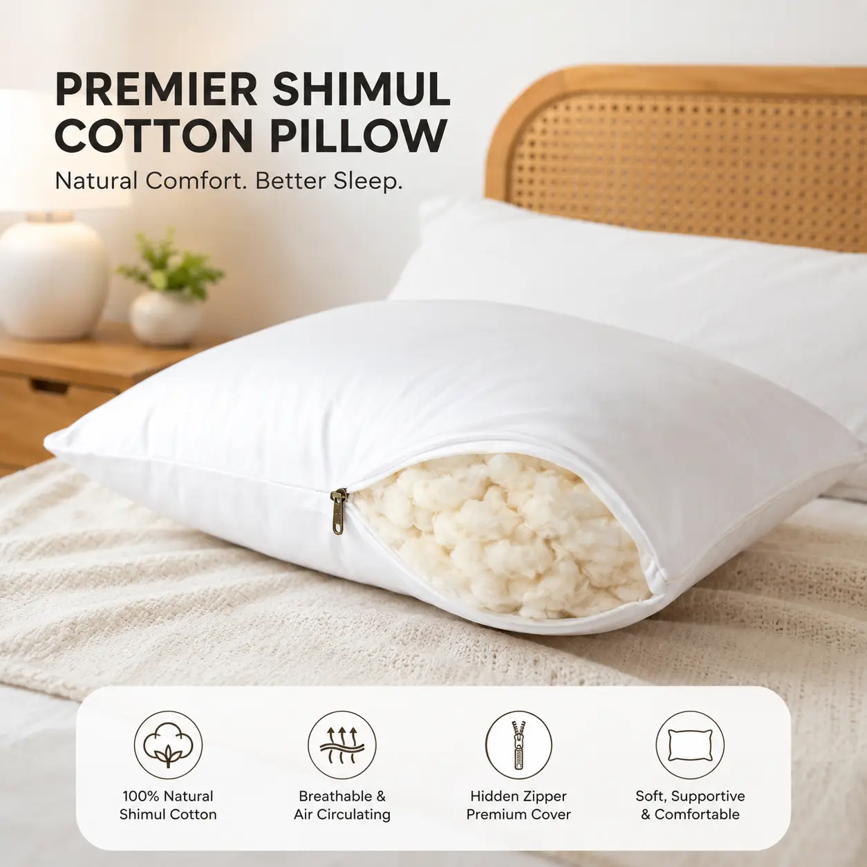 Original Shimul Cotton Pillow- অরিজিনাল শিমুল তুলার বালিশ