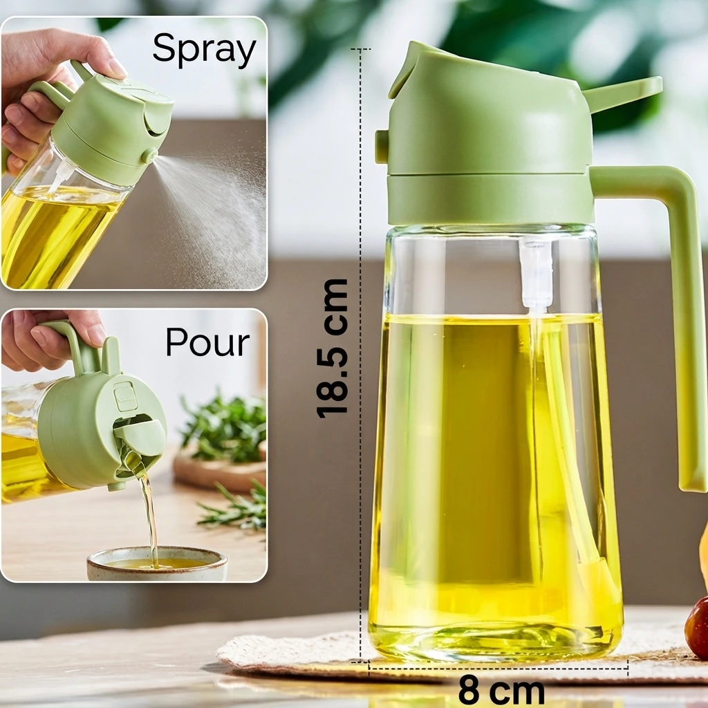 Home 2-in-1 Oil Dispenser & Sprayer Bottle (470ml)