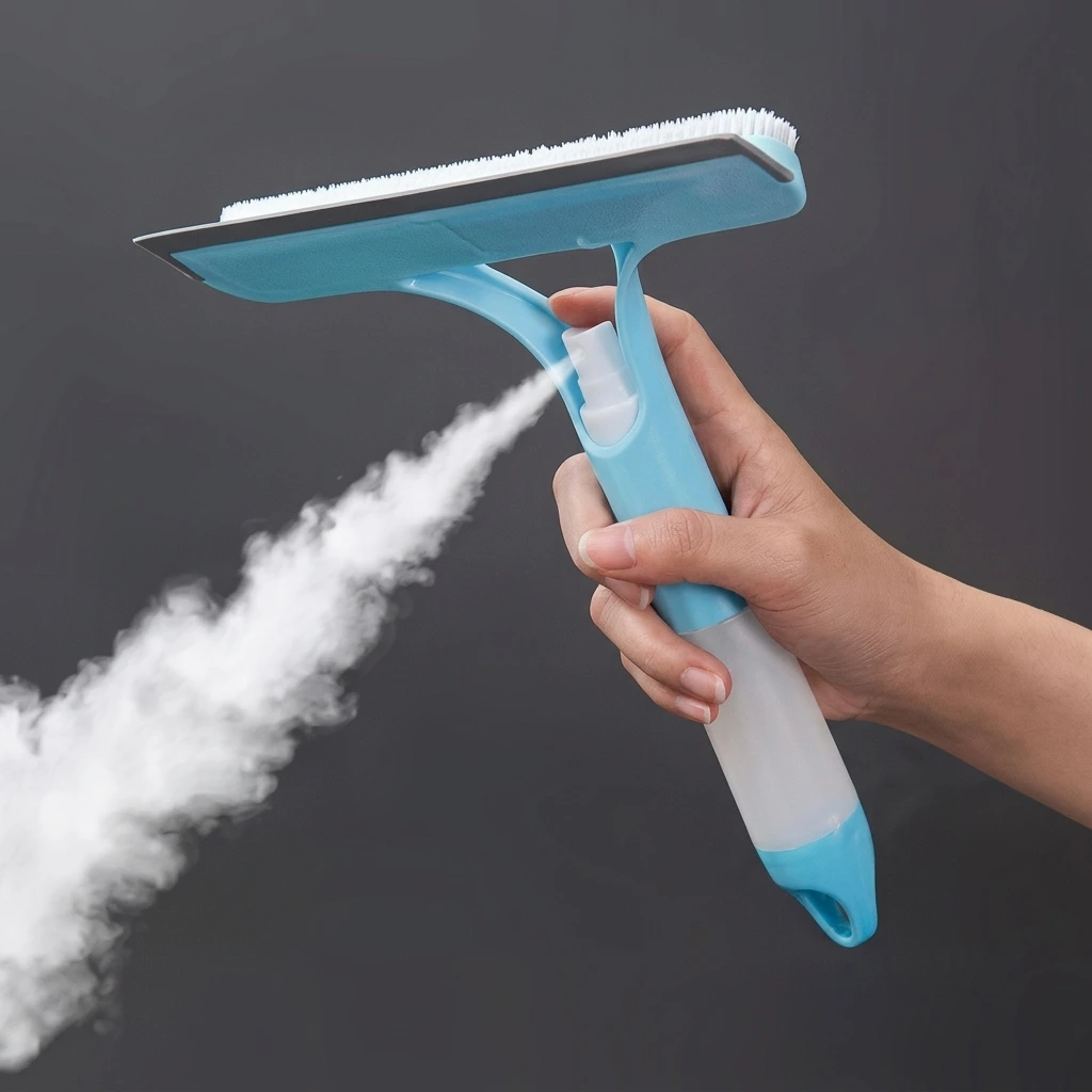 Home 3-in-1 Glass Cleaner – Spray, Brush & Wipe